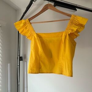 Express Yellow Ruffled Blouse